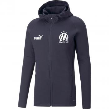 Chaqueta de chándal Puma Olympique Marseille 2022/23, características: diseño oficial del equipo, material ligero y transpirable, cierre con cremallera completa, bolsillos laterales con cremallera, logotipo bordado del