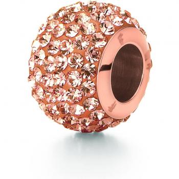 Abalorio Folli Follie Mujer 3P0T023RS - Plata de Ley - Diseño Moderno, Colgante Match & Dazzle Dorado/Rosa