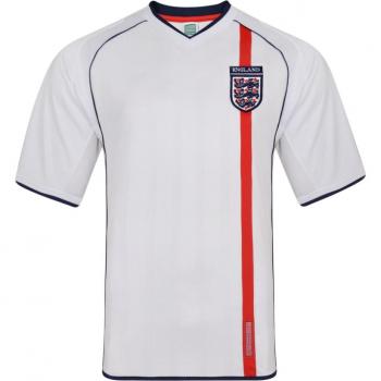 England 2002 Retro Football Jersey - White, Medium Adults