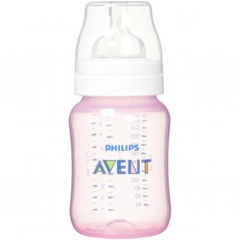 Philips Avent Classic - Biberón de 260 ml, tetina de flujo para recién nacidos, color rosa
