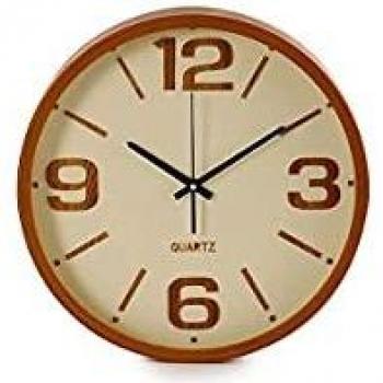 Reloj de Pared Marrón de Metal y Cristal, 40 x 5 x 40 cm