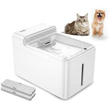 LAIKA Bebedero 2.7L para Gatos y Perros, Fuente de Agua Automática para Mascotas, Dispensador Sielncioso de 29db, con Luz UV, 2 Filtros de Carbón Activo