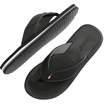 AX BOXING Chanclas Hombre Playa Caballeroso Cuero Flip Flop Sandalias Azul Rojo Antideslizante Interior Al Aire Libre Tamaño 40-46