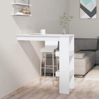 vidaXL Wall Bar Table - White, 102x45x103.5 cm, Engineered Wood