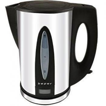 BEPER Hervidor de Agua Eléctrico BB.101 Capacidad 1.7L, 2200W, 2200 W, 1.7 litros, 0 Decibeles, Acero Inoxidable