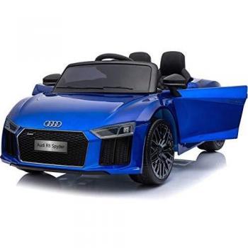PEKECARS Compatible con Audi Little R8 Spyder 12V 2.4G Azul Metalizado