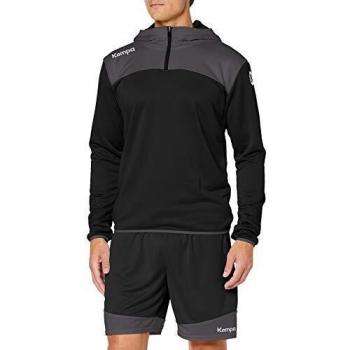 Kempa Emotion 2.0 Quarter Zip Hoody Sudadera, Hombre, Black/Anthra, 116