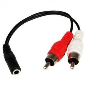 StarTech.com 6-inch 3.5mm Female to 2x RCA Male Stereo Audio Cable