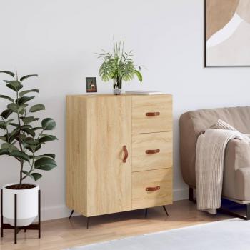 Aparador de madera de ingeniería 69,5x34x90 cm en color roble Sonoma, mueble de almacenaje para salón, buffet, armario auxiliar y armario de almacenamiento