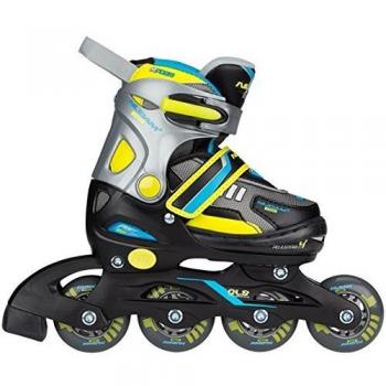 Nijdam Inlineskates Verstellbar, Patines en línea ajustables Unisex niños, Negro