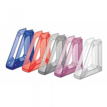 Organizador de Revistas Faibo 151-53 en Poliestireno (PS) Rojo y Transparente de 245x230x60 mm