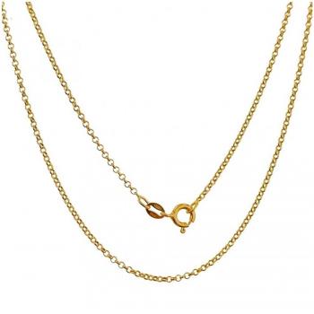 Cadena de Plata Ley 925 chapada en oro, modelo rolo, 50 cm de longitud con cierre reasa. Cadena de Plata Ley 925 veneciana, 50 cm de longitud y 2.3 mm de ancho