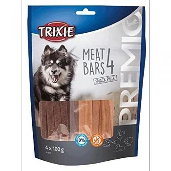TRIXIE PREMIO 4 Meat Bars, Pollo-Pato-Cordero-Salmón, 4 × 100 g, Perro