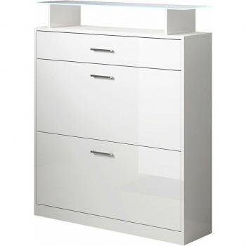 Recibidor Zapatero LED Modelo Paola Blanco Brillo 105x89x24cm