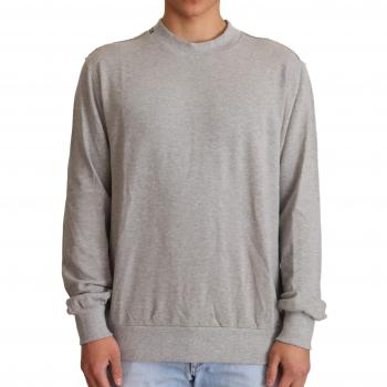 Dolce & Gabbana Gray Cotton Crewneck Pullover Sweater - IT50 | L