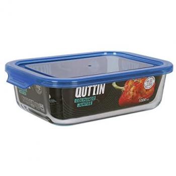 Recipiente de Cristal para Alimento Quttin - Fiambrera Tupper Ultraresistente de Borosilicato - Opciones de 600cc, 1000cc, 1500cc - No Hermético - A
