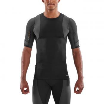 SKINS DNAmic Ultimate K-proprium Posture - Camiseta de Manga Corta para Hombre, Hombre, Color Negro y Gris, tamaño Small