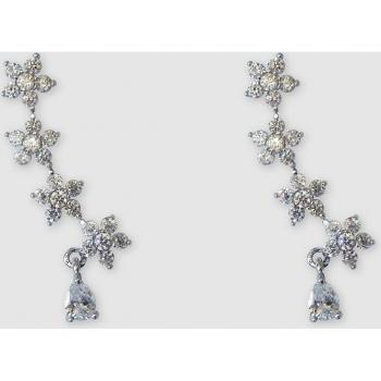 Pendientes Climber 4 Flor paveé con circonitas