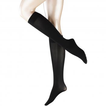 Falke Women's Semi-Opaque Matte Knee High Socks - Black, Size UK 3