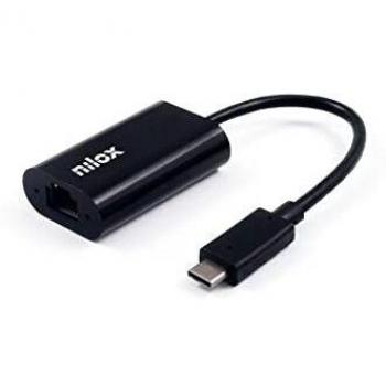 Nilox Adaptador USB Tipo-C a RJ45 Ethernet Macho/Hembra