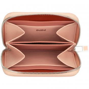 Monedero rosa Dudu para hombre y mujer, bolsillo pequeño en cuero con cremallera