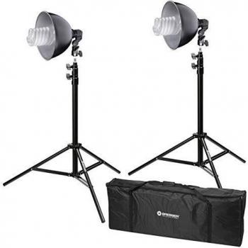 Set de Iluminación de Luz Diurna 850W BR-2280 BRESSER - Conjunto de luces diurnas, potencia de 850W, incluye soporte ajustable, bombillas tipo fluorescente para luz natural, ideal para