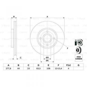 Bosch BD1676 Discos de freno Eje delantero certificación ECE-R90 1 juego de 2 discos