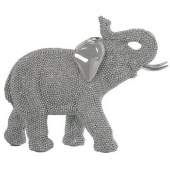 Figura Decorativa Elefante Plateado Plástico 11 x 24 x 20 cm Alexandra House Living