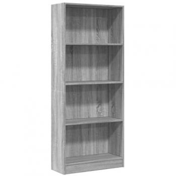 Estantería de madera de ingeniería gris Sonoma 60x24x143 cm