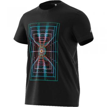 adidas Future Court T-Shirt de Baloncesto, Hombre, Black, M