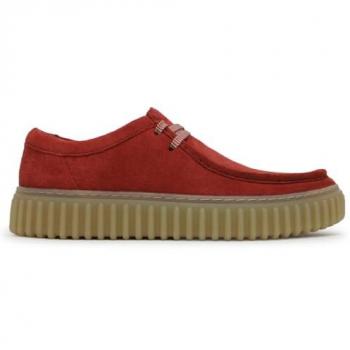 Clarks Torhill Lo Men's Casual Suede Shoes in Rust Red