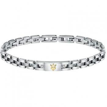 Pulsera Maserati Hombre, Colección JEWELS, Acero Inoxidable, PVD Oro, con diamantes - JM221ATY04