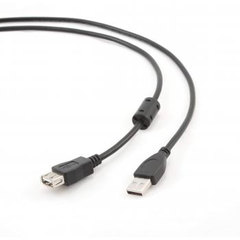 Cable USB 2.0 Tipo A Macho a Hembra 4.5m Negro Premium
