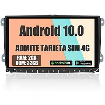 AWESAFE Android 10.0 [2GB+32GB] 9 Pulgadas Radio Coche con Pantalla Táctil para VW, Autoradio para VW con 4G/WiFi/GPS/Bluetooth/RDS/USB/FM Am, Admite Mandos del Volante y Aparcamiento
