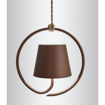 Lámpara LED Poldina Corten Recargable y Regulable con Base de Carga IP54