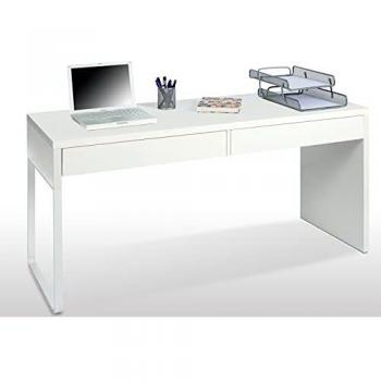 Habitdesign Mesa Escritorio con 2 Cajones, Mesa de Despacho, Mesa de Oficina, Modelo Touch, Color Blanco Artik, Medidas: 138 cm