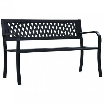 vidaXL 47.2 Black Steel Garden Bench
