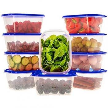 Oursson Recipientes Plastico para Alimentos Almacenaje Cocina Sin BPA | 10x1L | Tapers para Comida Hermetico, Recipientes Transparente Reutilizable | Lunch Box Fiambrera Organizador Frigorifico