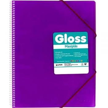 Grafoplás 39835567 Carpetas de Fundas A4 Morado con Espiral de PVC, 50 Fundas Cristal
