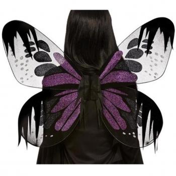 Alas de Mariposa Moradas con Purpurina de 65 cm