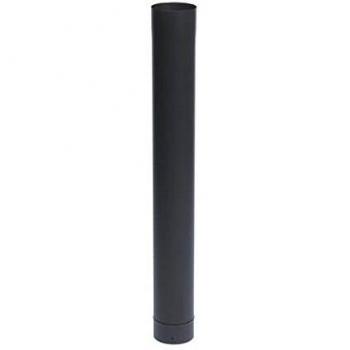 Tubo rígido esmaltado negro mate de 100 cm - Diámetro 153 mm - Combustible madera