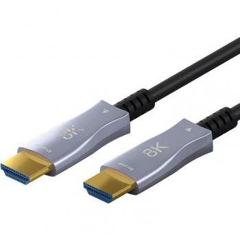 Cable HDMI óptico activo 20m, Ultra High Speed con Ethernet, 8K@60Hz, HDMI 2.1, negro