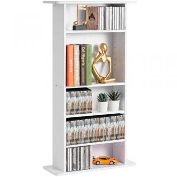 Vevor 5-Layer Media Storage Cabinet - Adjustable DVD/CD Shelf for Up to 240 Discs, Music and Movie Organizer