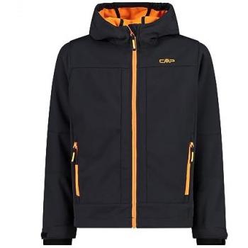 CMP Children's Softshell Hooded Jacket with Fixed Hood, Anthracite-Flame