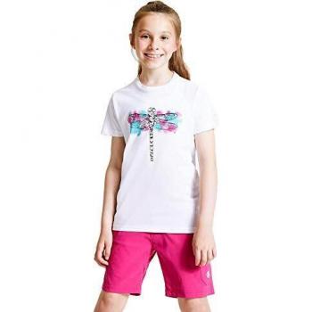 Dare2b Go Beyond-Camiseta Informal Estampada De Algodón T-Shirts/Polos/Vests, Niñas, White, 11-12