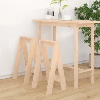 Taburetes de madera maciza de pino, 2 piezas, dimensiones 40x40x75 cm, color marrón