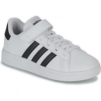 Adidas Grand Court 2.0 Zapatillas para Hombre, diseño clásico de tenis, parte superior de cuero sintético, suela de goma duradera, plantilla acolchada para mayor comodidad, cierre con cordones y detalles en contraste