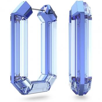 Swarovski Lucent Statement Earrings Blue Octagon Shape, Blue female, Size: ONE SIZE