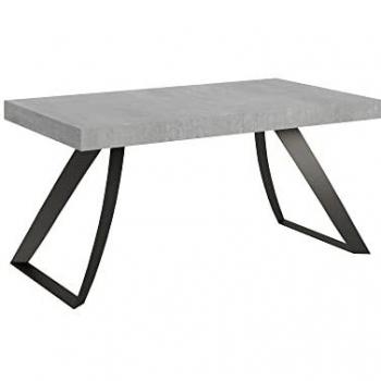 Mesa extensible Proxy Cemento 90x160/264 cm con estructura Antracita