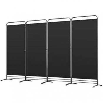 Biombo Plegable Angel Living de 4 Paneles, Separador de Ambientes, Decoración Elegante, Divisor de Habitaciones, Dimensiones: 324 x 180 cm, Color: Negro